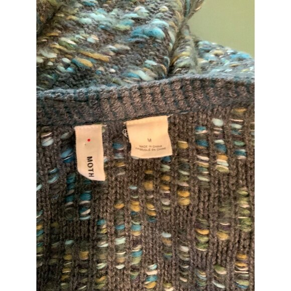 Moth Anthopologie Green Keavy Jacquard Chunky Knit Cardigan W/ Pockets, Size Med - Picture 6 of 6